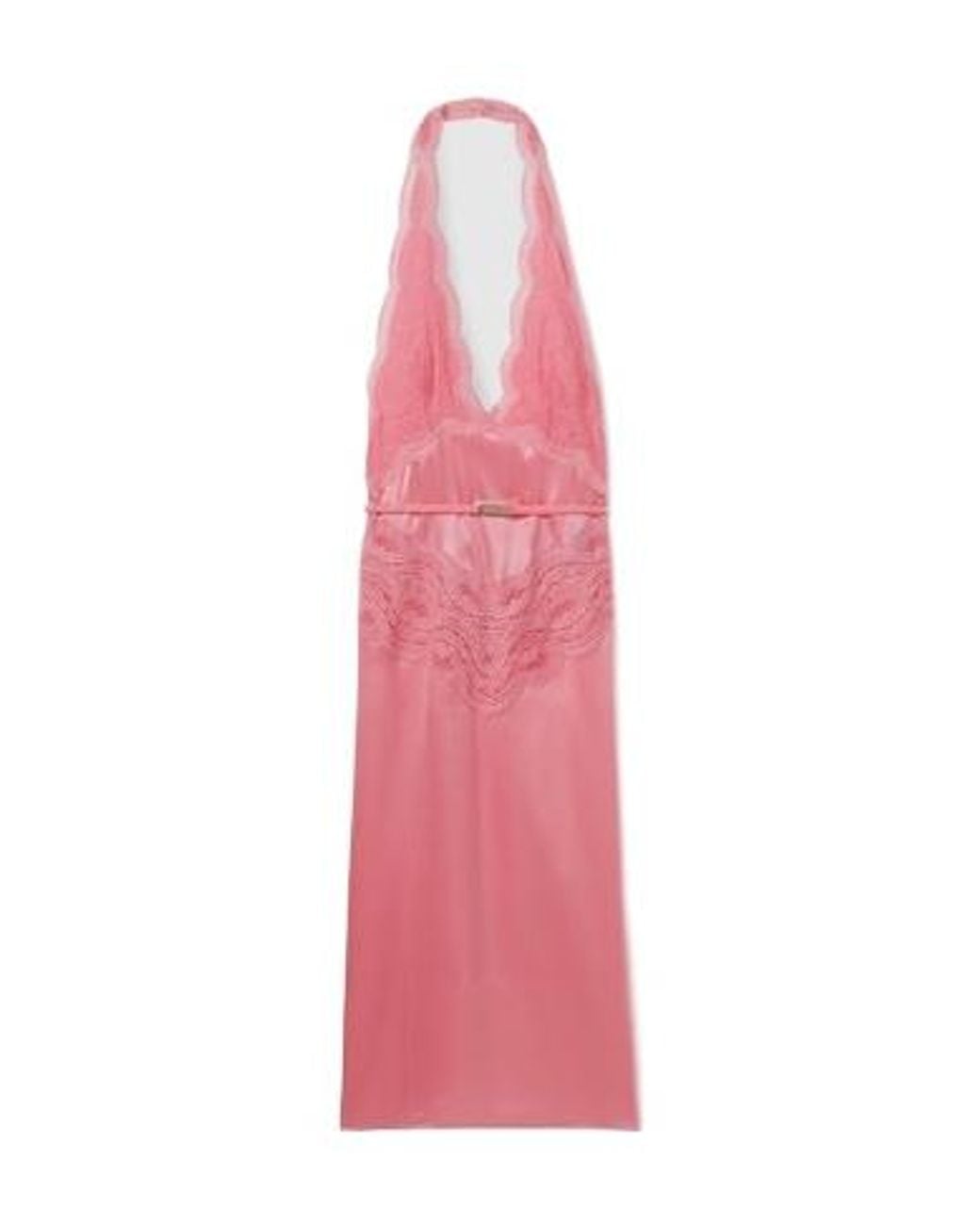 Gucci Pink Lace Detailed Satin Dress