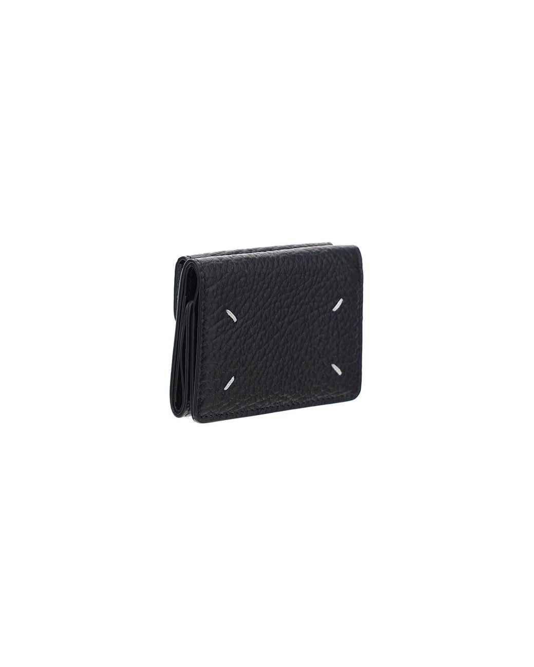 Maison Margiela Black Four Stitch Tri-Fold Cardholder