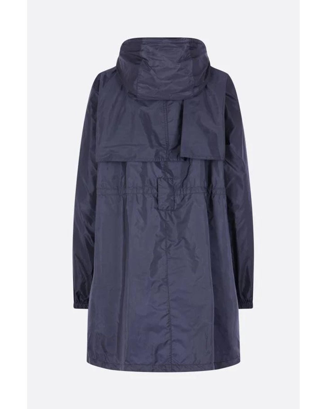 Prada Blue Zip-Up Hooded Coat