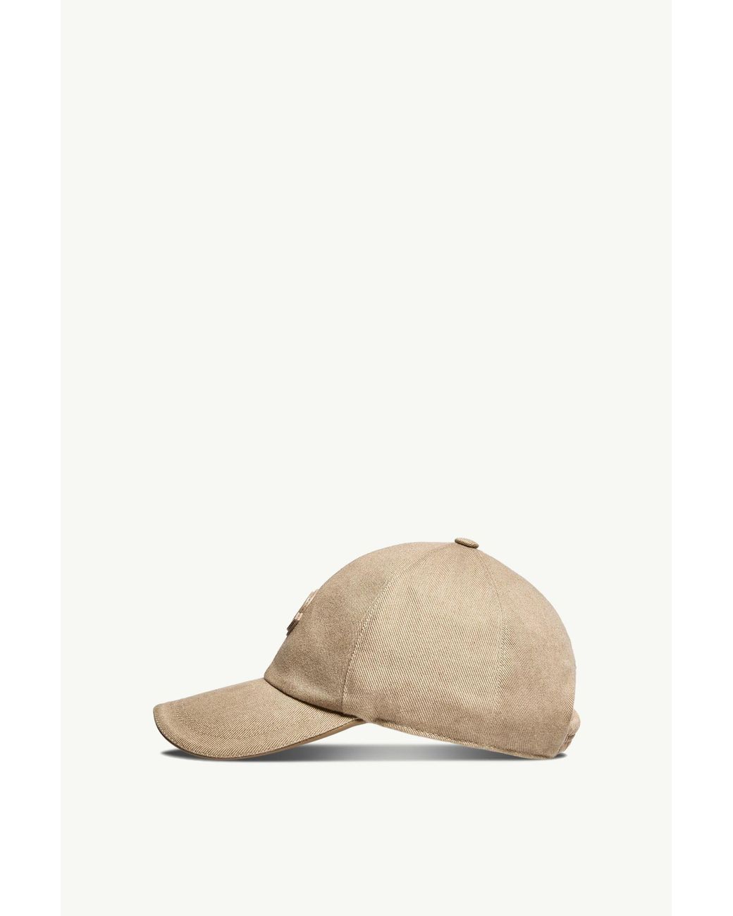 Moncler Natural Leather Logo Cotton Gabardine Baseball Cap for men