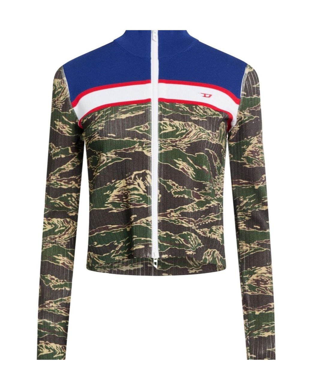 DIESEL Blue Camouflage Knit Jacket