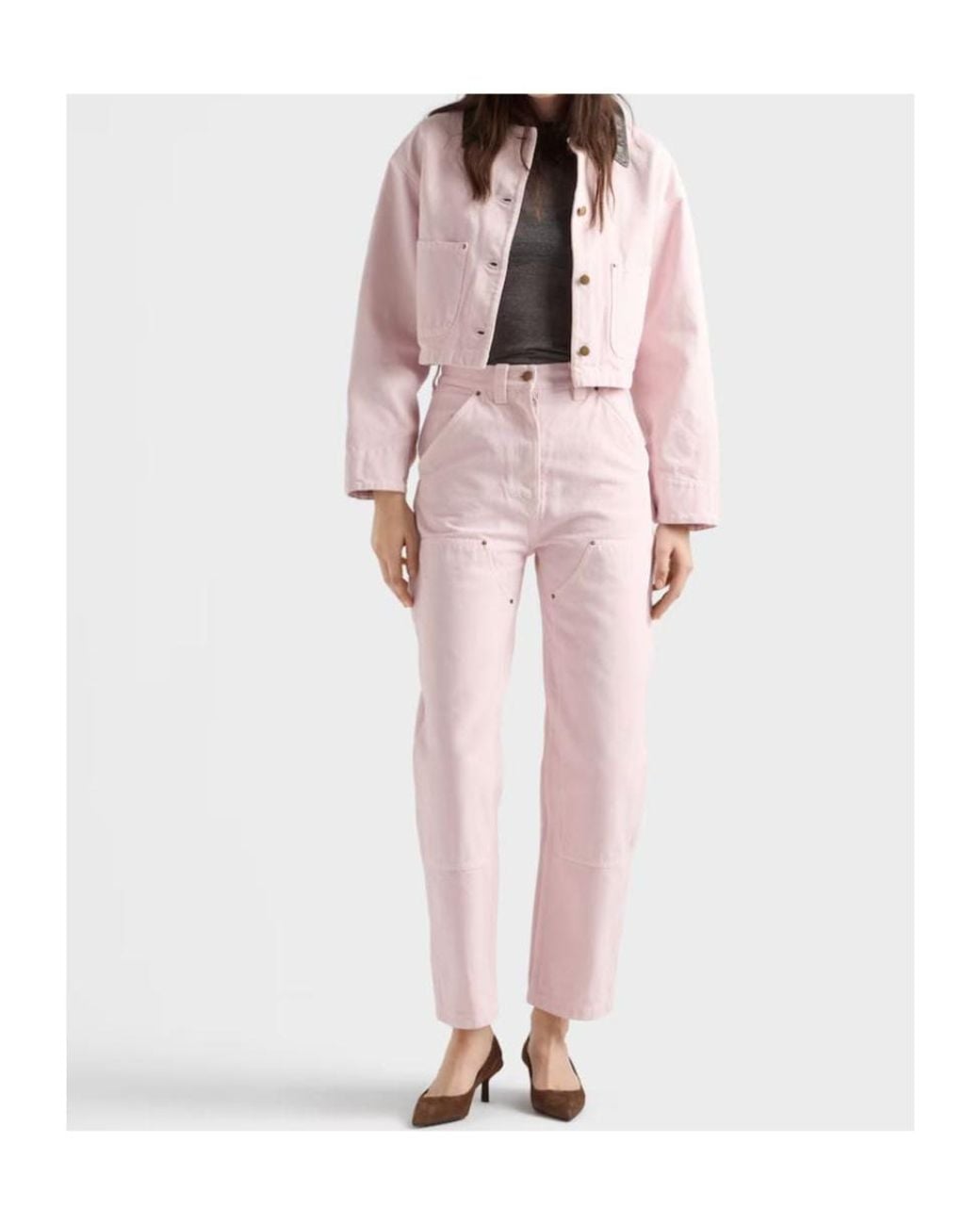 Prada Pink Button-Up Cropped Jacket