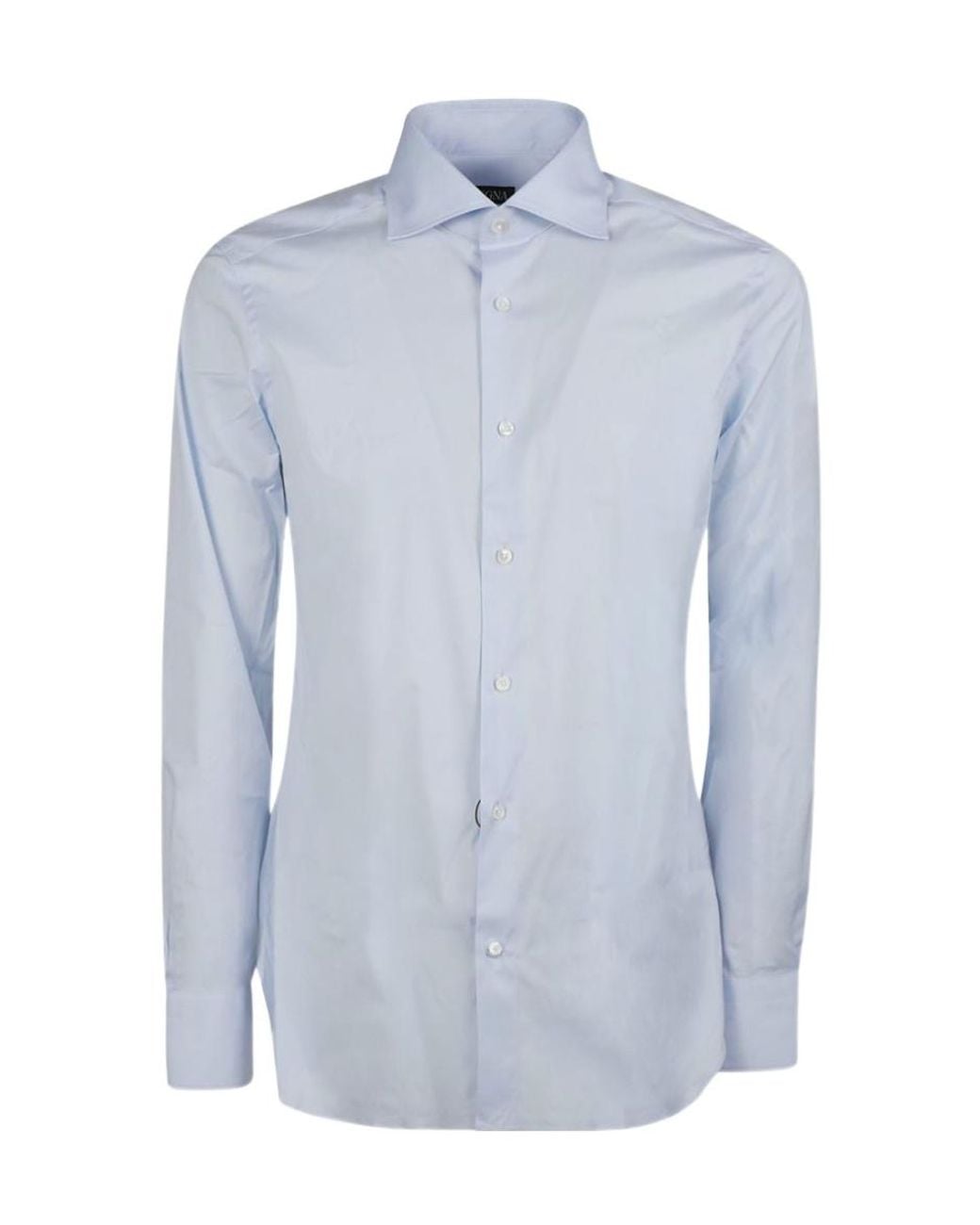 Zegna Blue Long-Sleeved Shirt for men