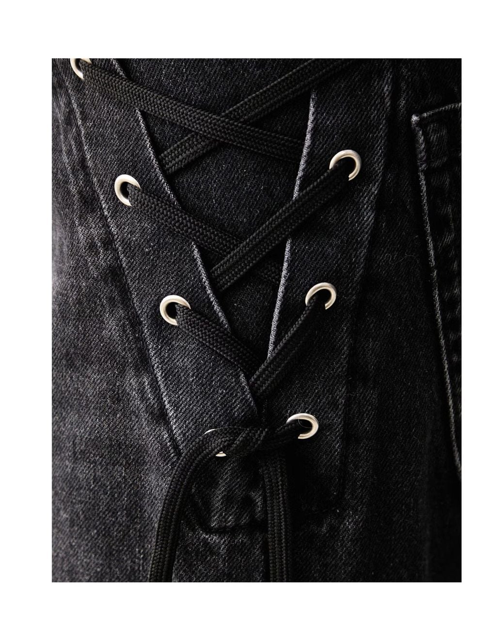 Marella Black Wide-Leg Jeans With Tie-Up Detail