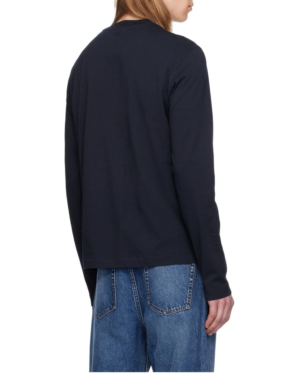AMI Blue Ami De Coeur Long-Sleeved T-Shirt for men