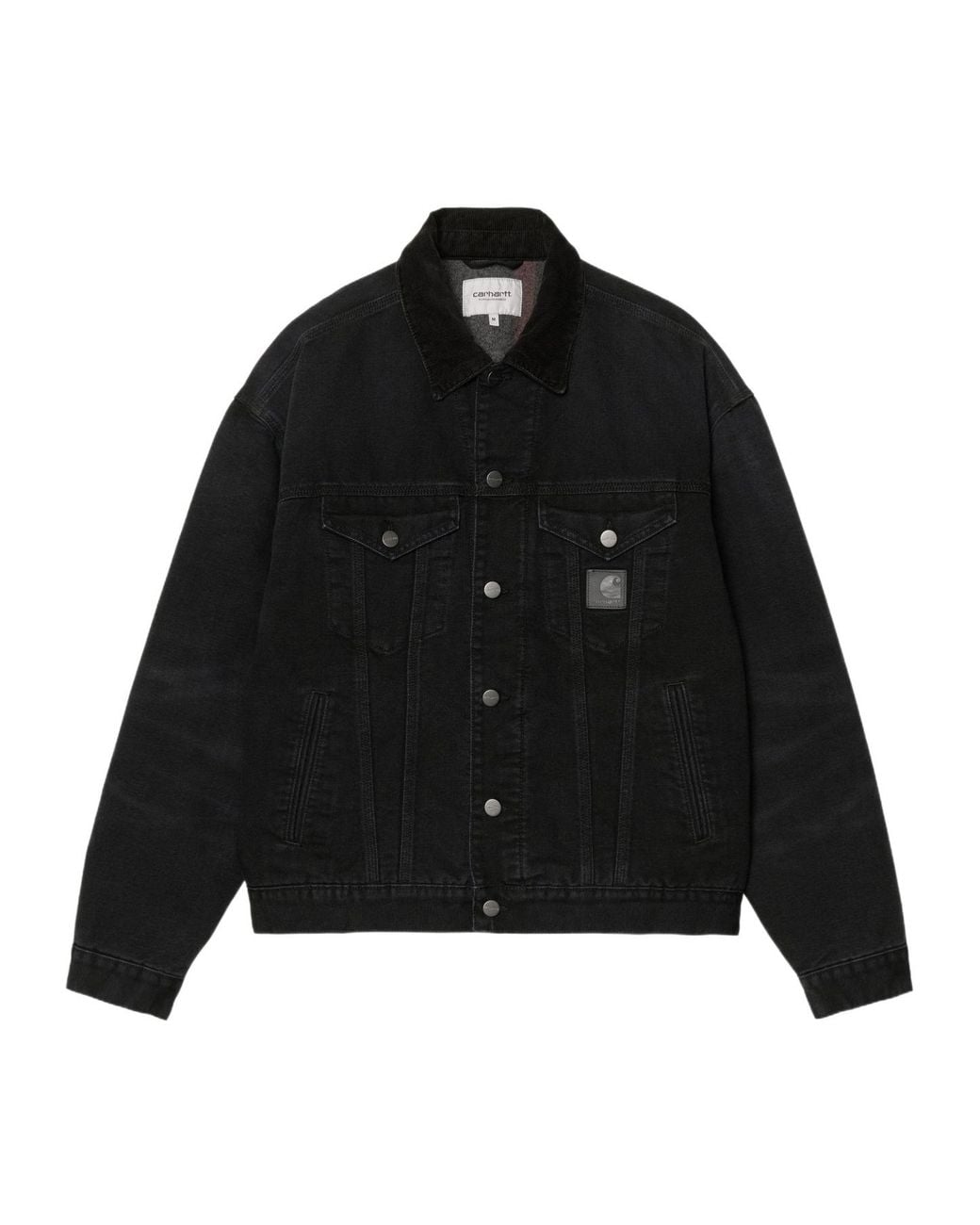 Carhartt Black Corduroy-Collar Denim Jacket for men
