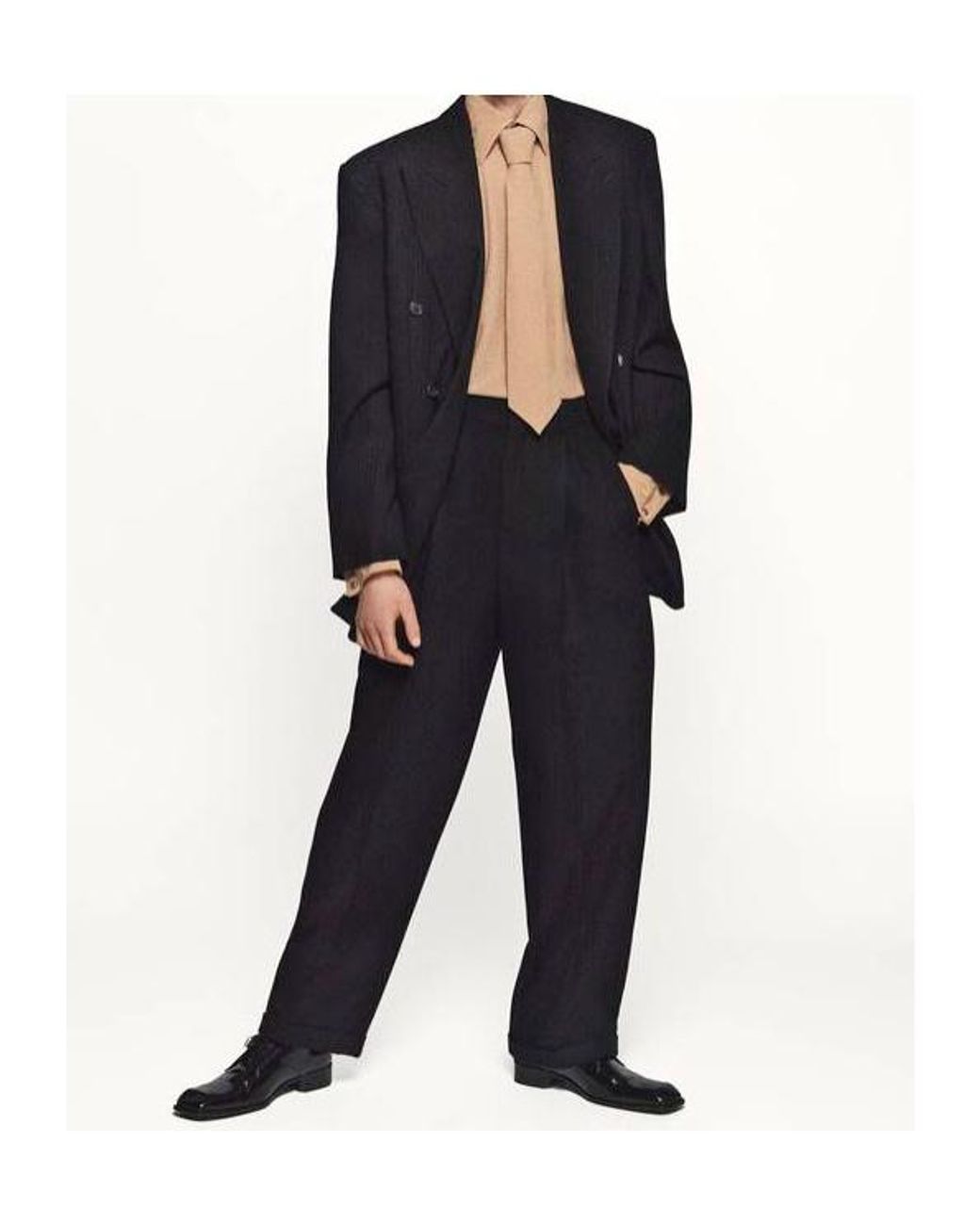 Saint Laurent Black 90's Striped High Waist Pants for men
