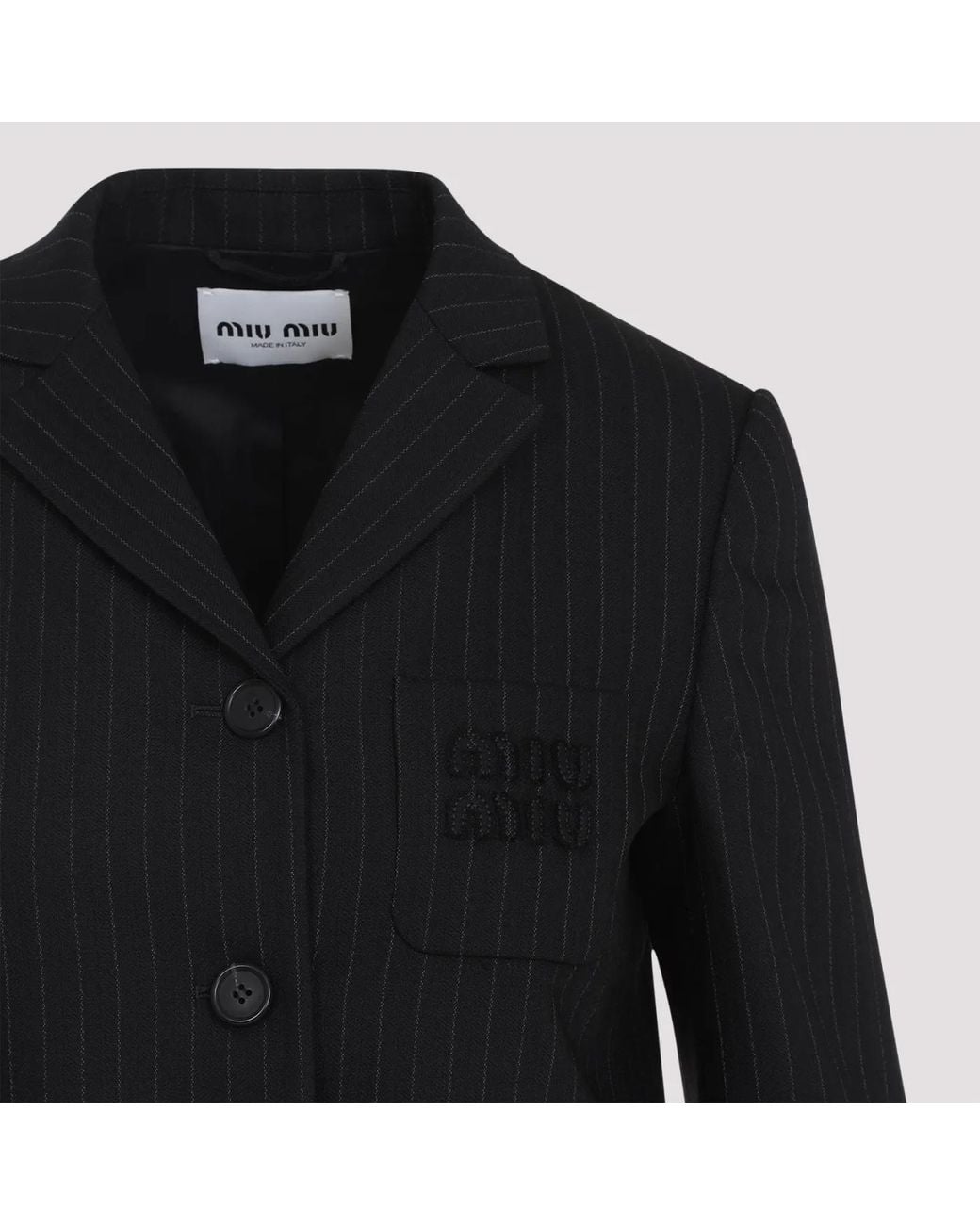 Miu Miu Black Pinstriped Jacket