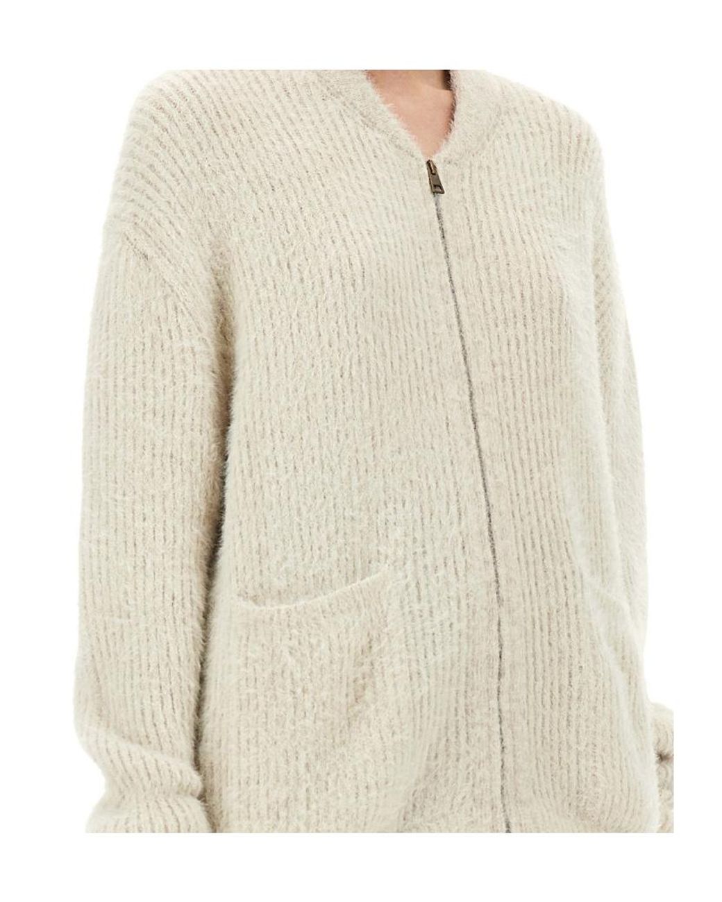 Uma Wang Natural Long-Sleeved Knitted Cardigan