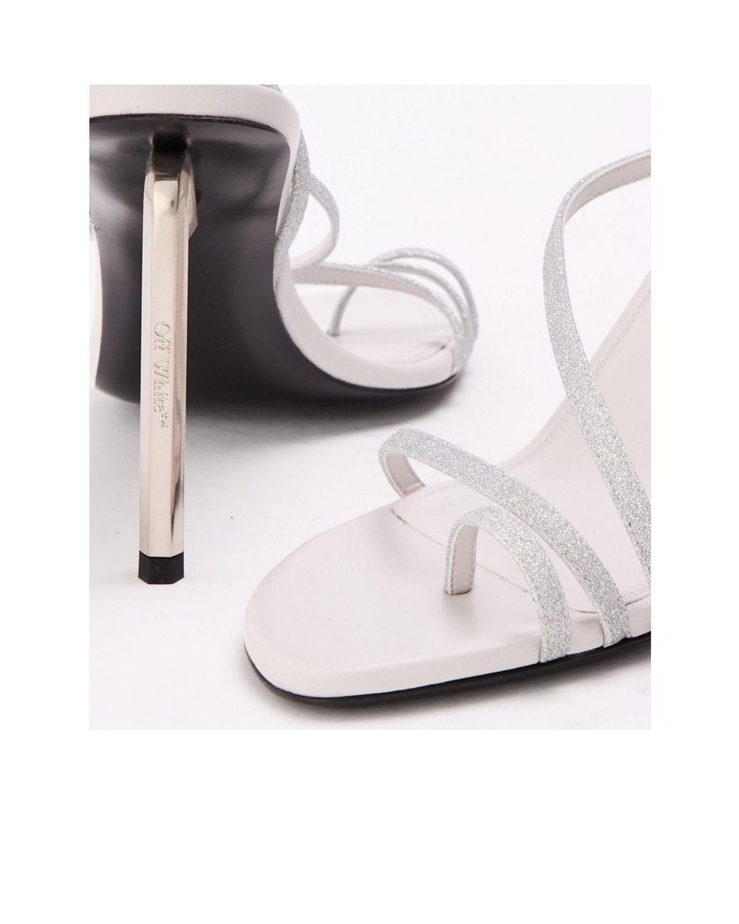Off-White c/o Virgil Abloh White Toeloop Stiletto Heel Sandals
