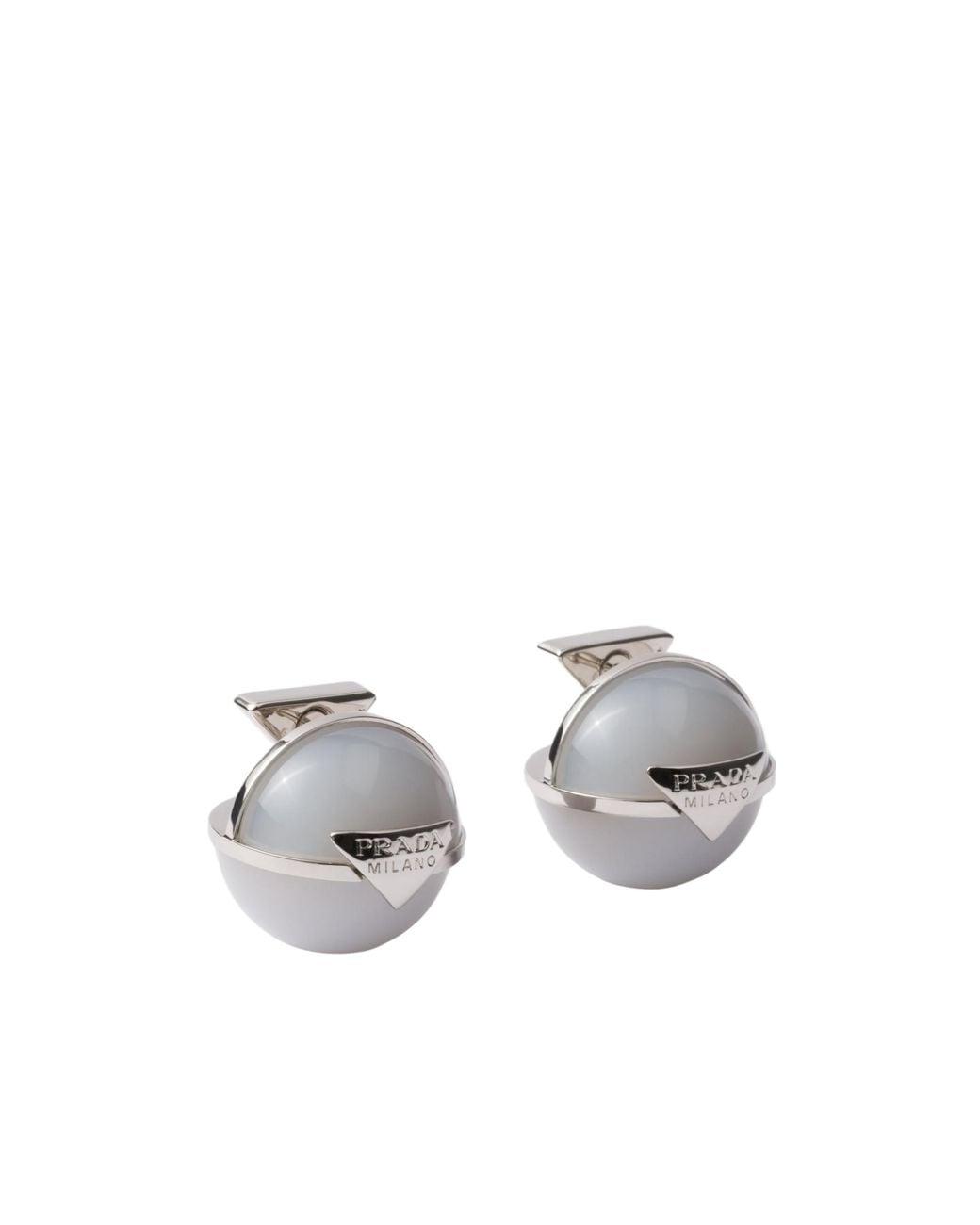 Prada Metallic Metal And Plexiglas Earrings
