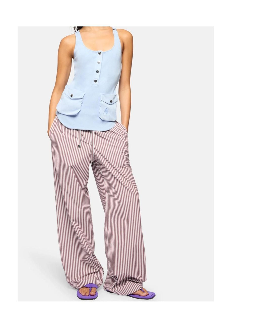 The Attico Pink The Striped Pants