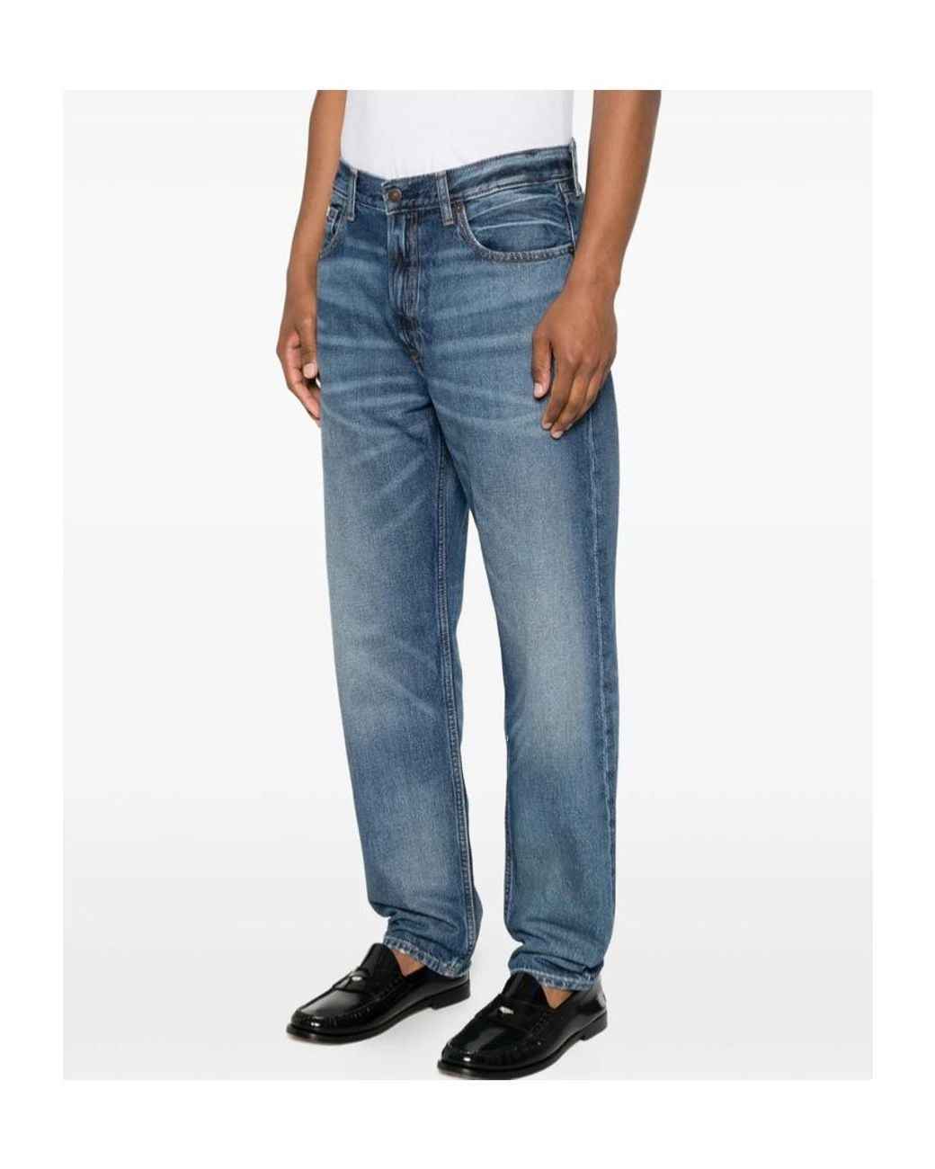 Calvin Klein Blue Faded Straight-Leg Jeans for men
