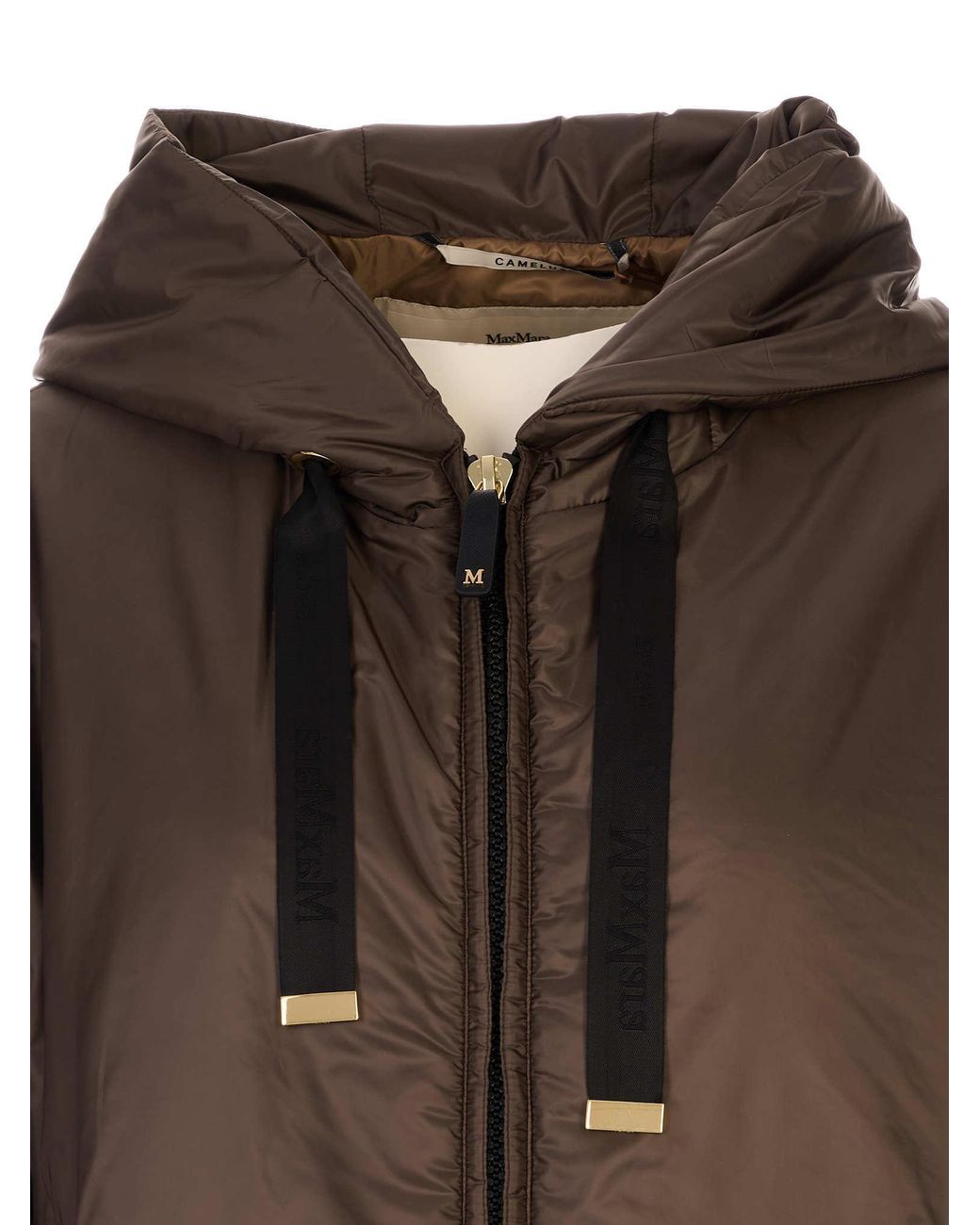 Max Mara Brown The Cube Daria Quilted Hooded Jacket