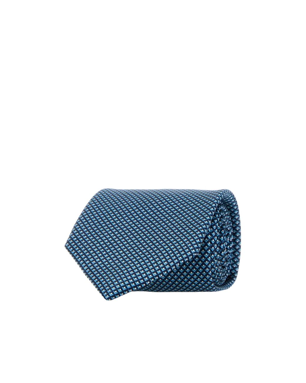 Brioni Blue Micro Motif Silk Tie for men