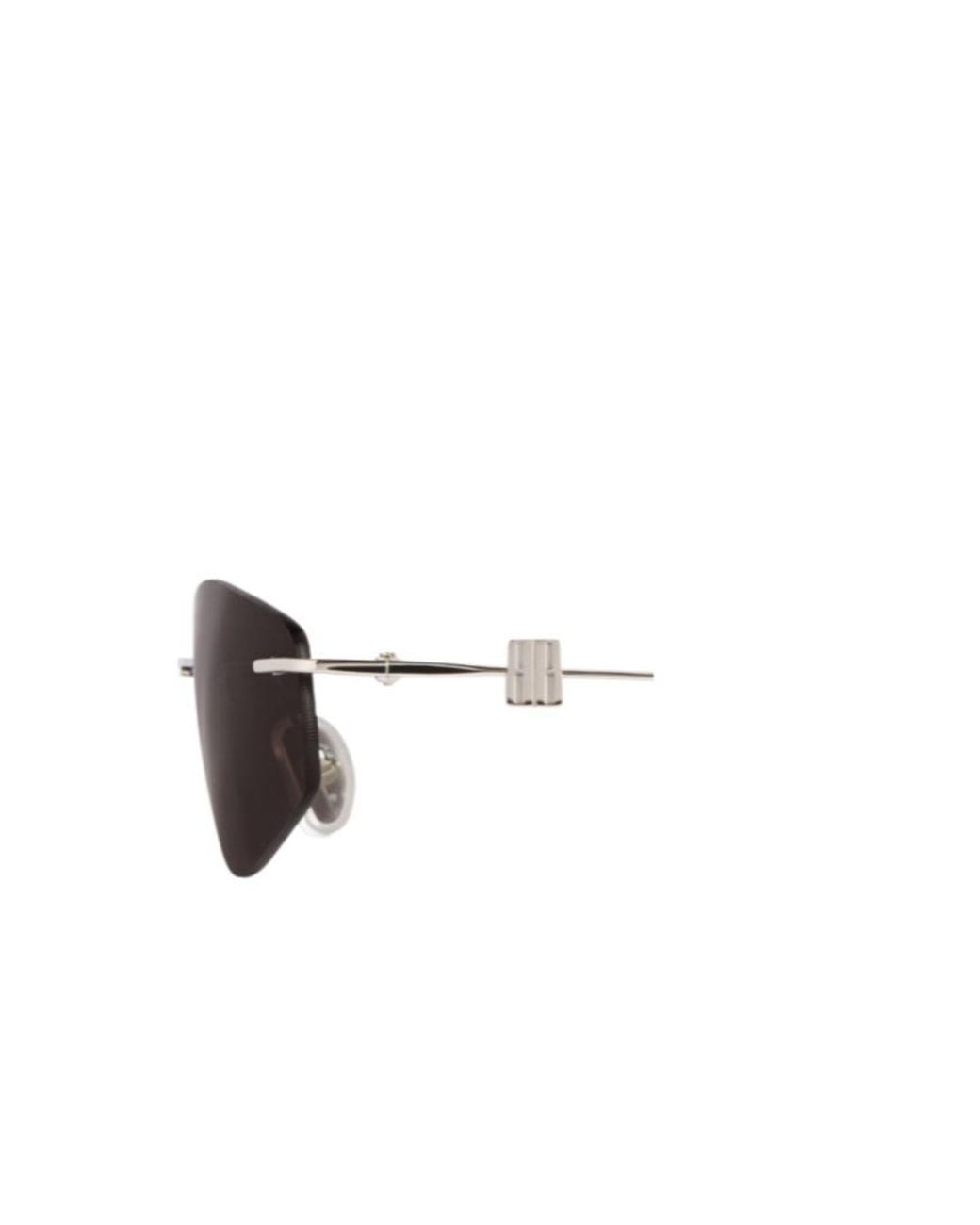Balenciaga White Rimless Geometric Sunglasses for men