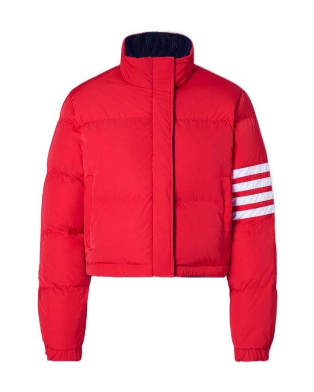 Thom Browne Blue Reversible Zip-Up High-Neck Jacket