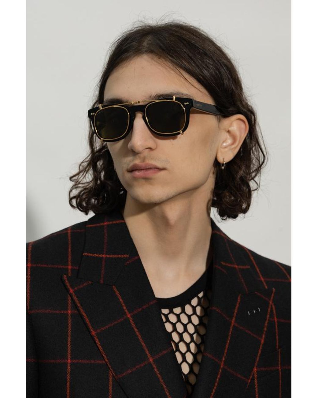 Gucci Green Eyewear Round Frame Sunglasses for men