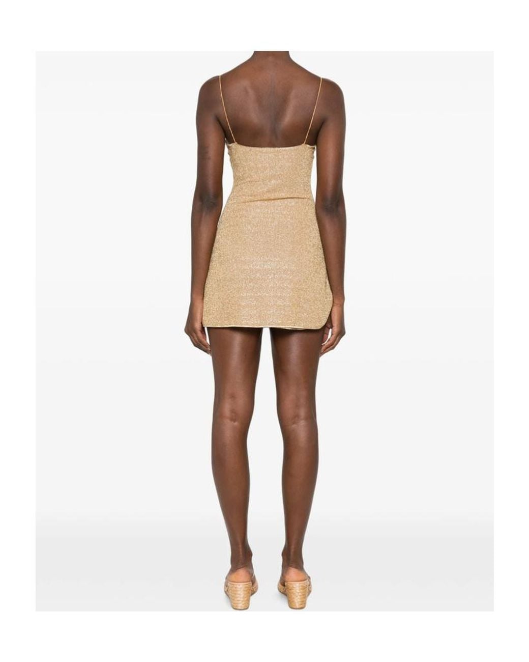 Oseree Natural Spaghetti-Strap Dress