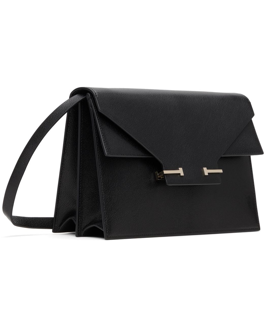 Tom Ford Black Logo-Plaque Clutch Bag