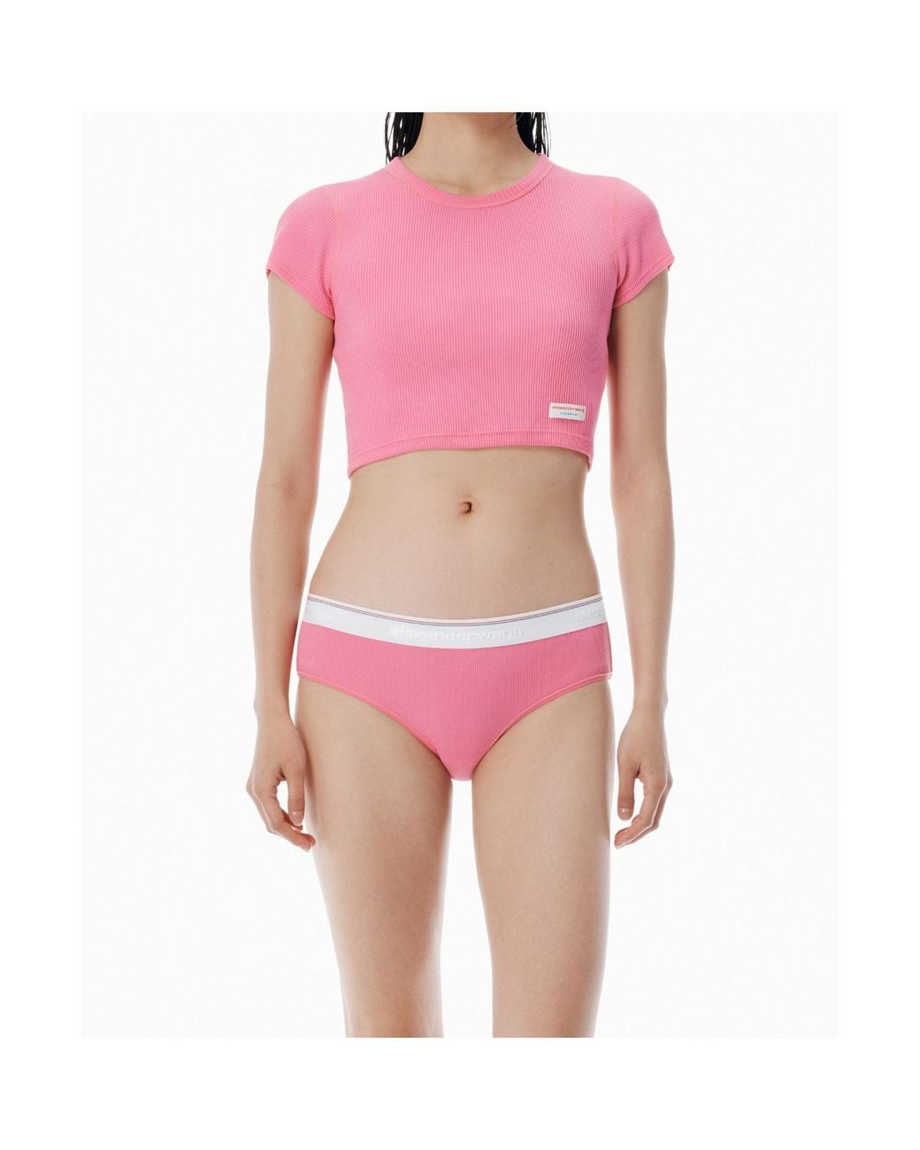 Alexander Wang Pink Cotton Baby Cropped Tee for men