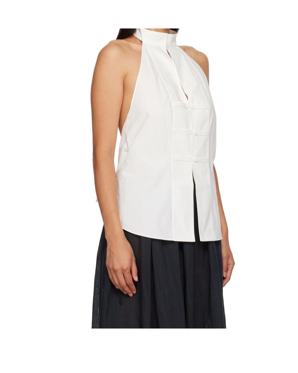 St. Agni White Backless Top