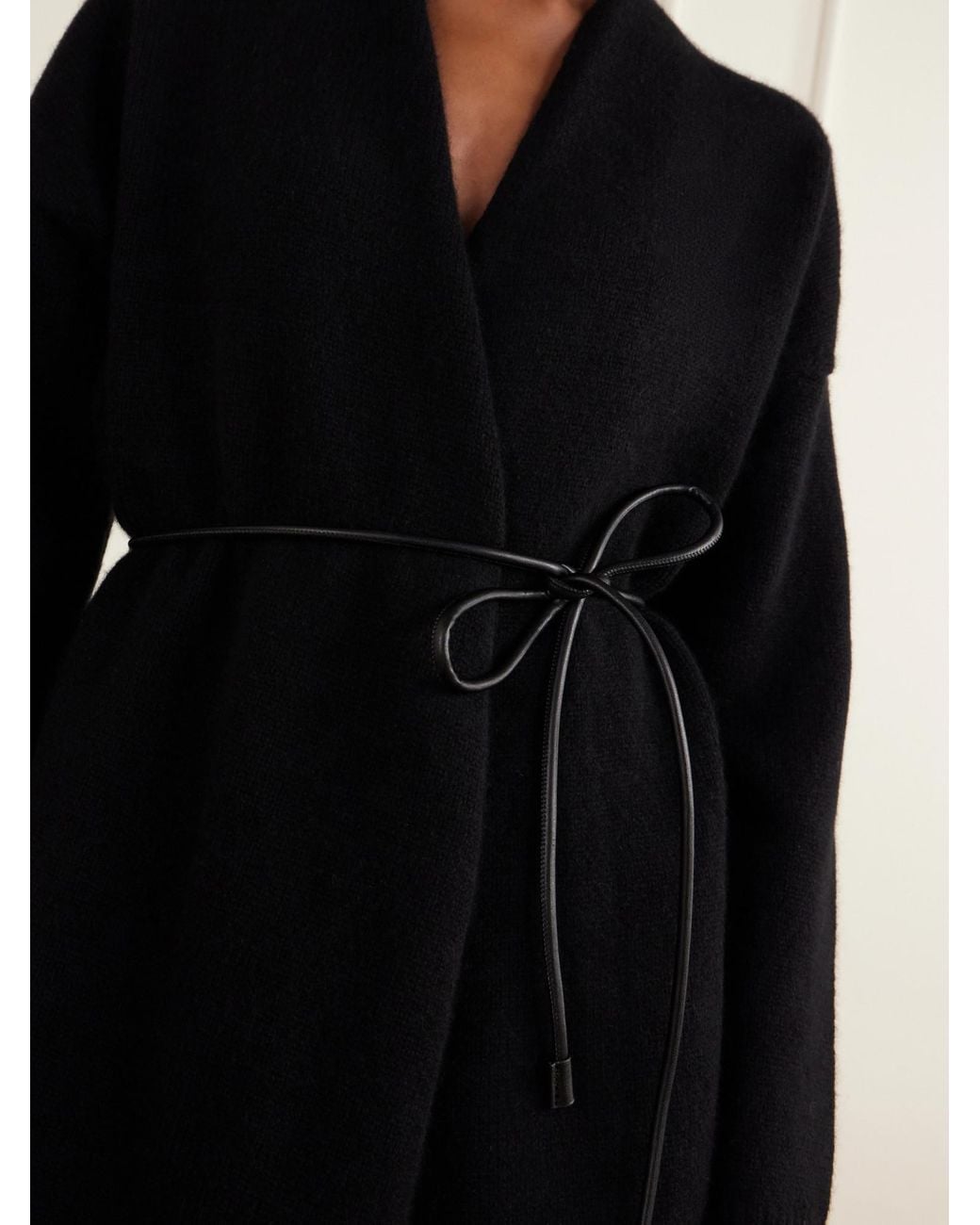 arch4 Black Belted Cashmere Cardigan