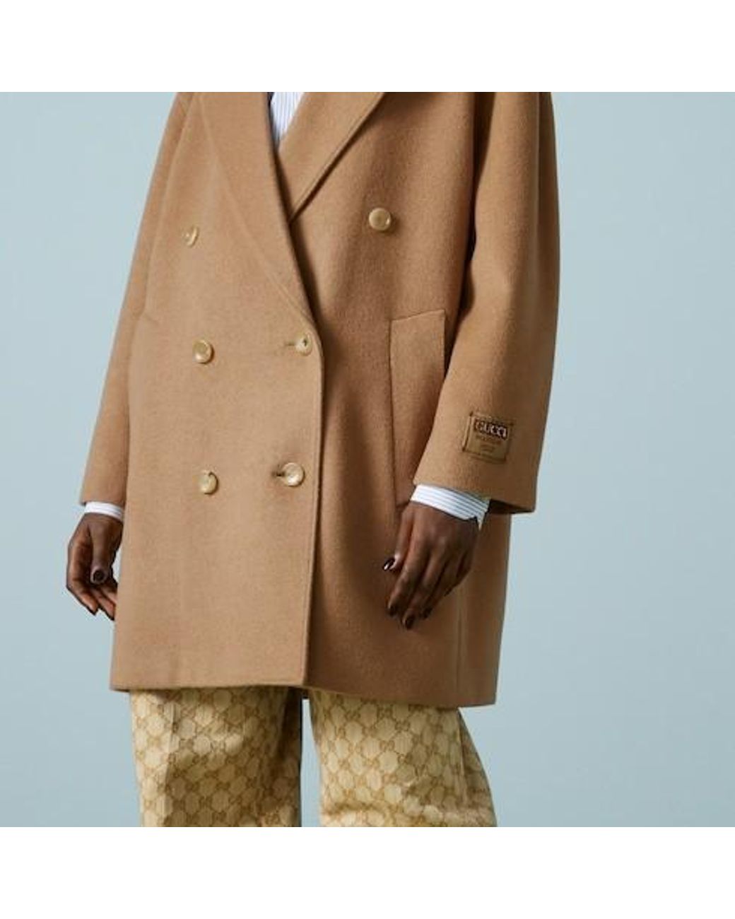 Gucci Natural Double-Breasted Coat