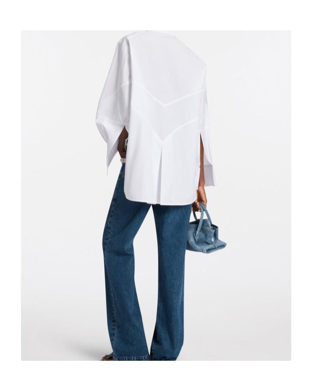 The Attico White The Oversized Shaped Hem Shirt