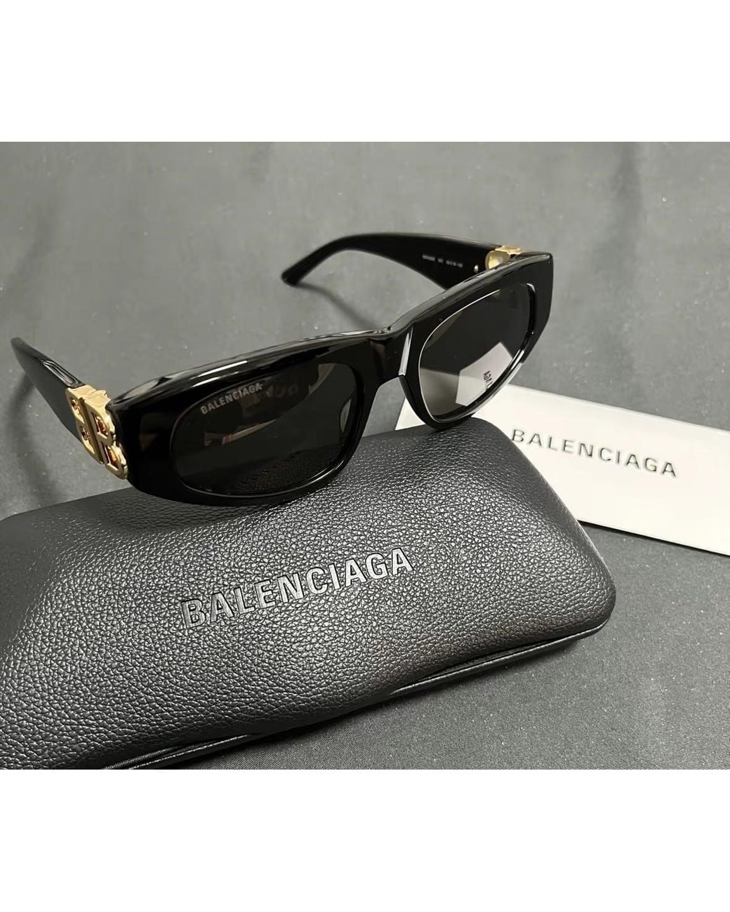 Balenciaga White Eyewear Rectangular Frame Sunglasses