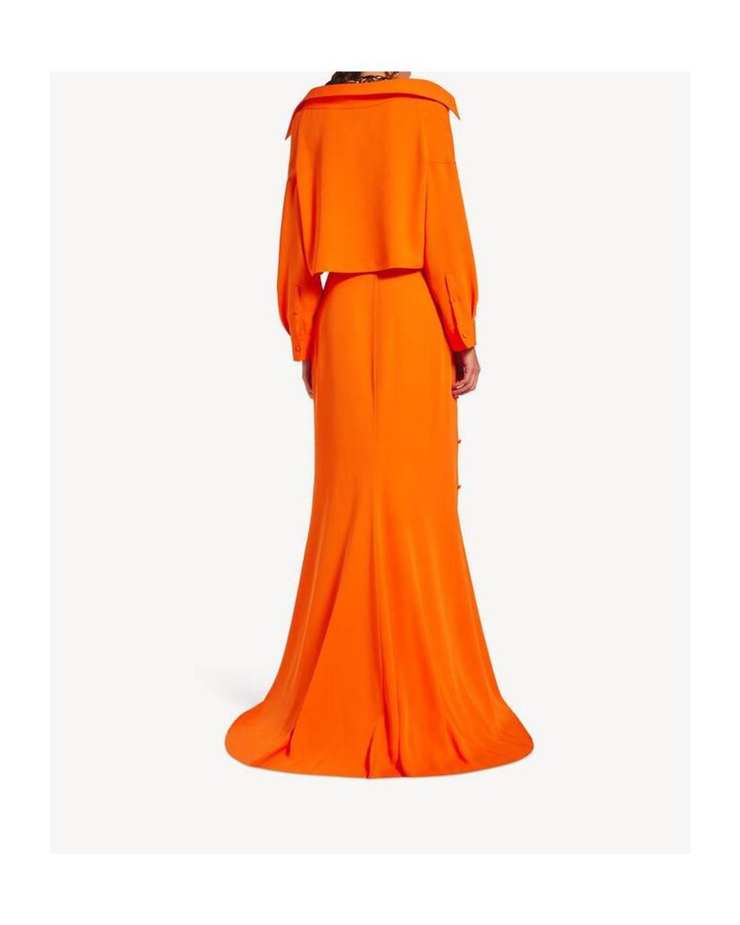 Balenciaga Orange Off-Shoulder Maxi Dress