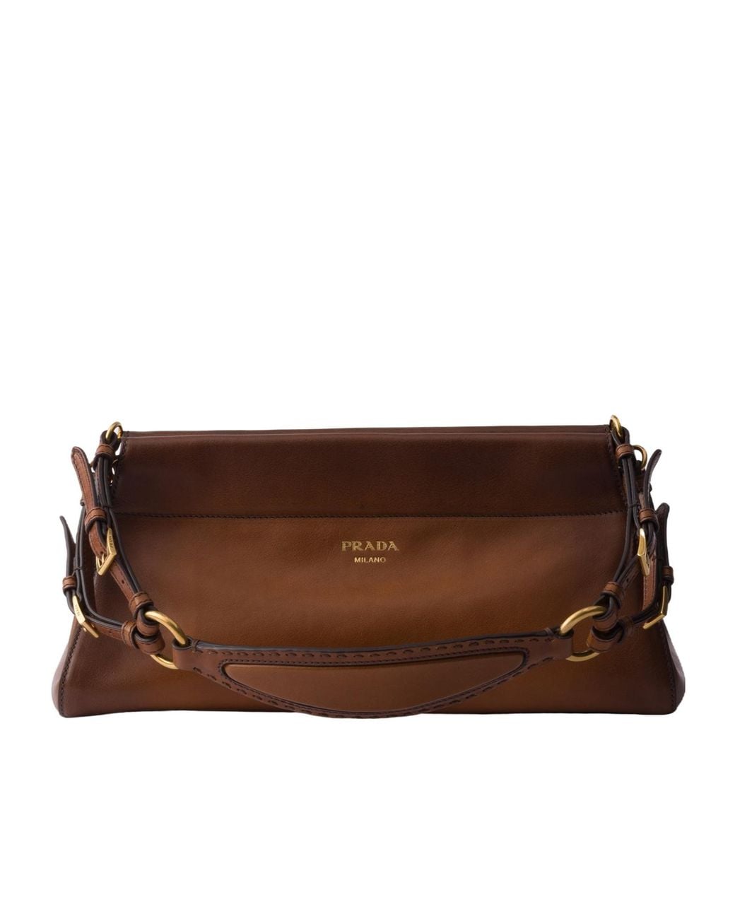 Prada Brown Enchaîné Medium Cognac Leather Bag