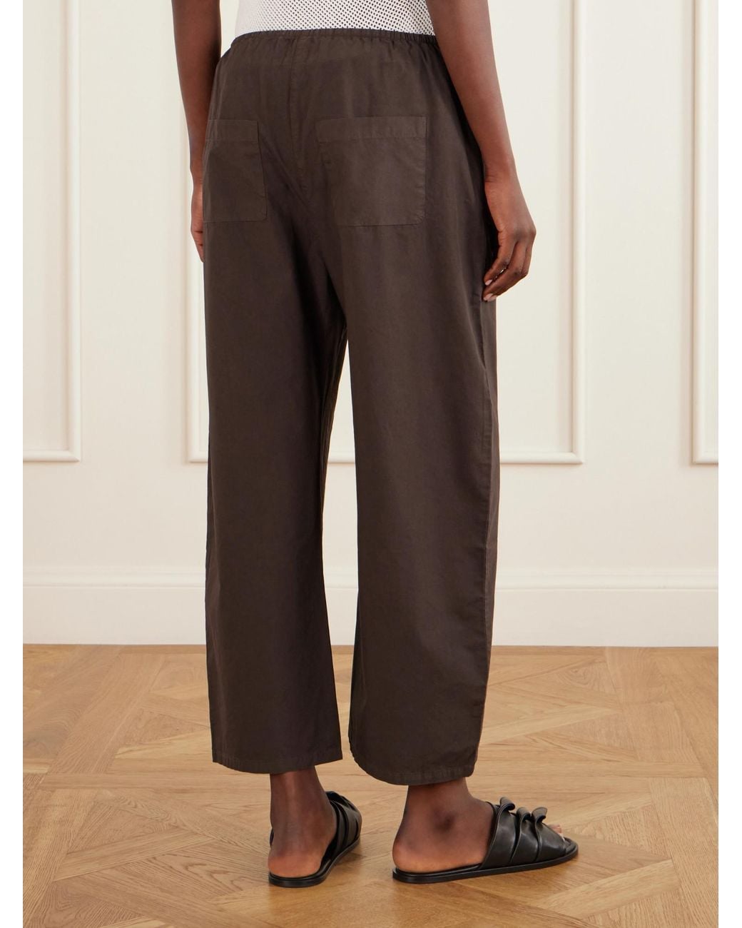 Leset Black Low-Rise Wide-Leg Pants