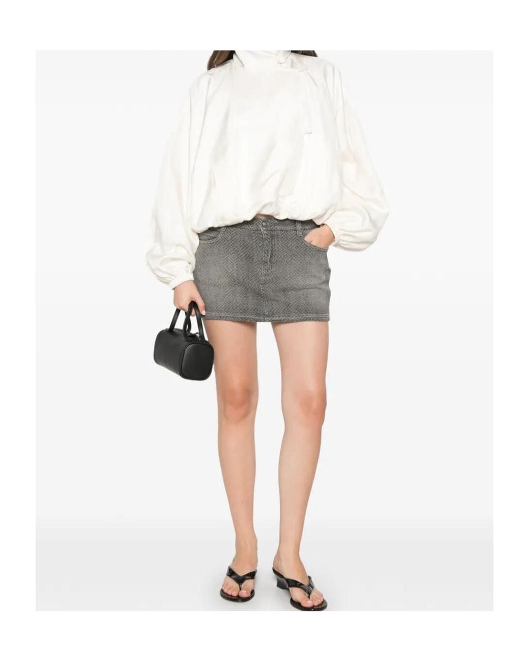 Ermanno Scervino Gray Denim Skirt