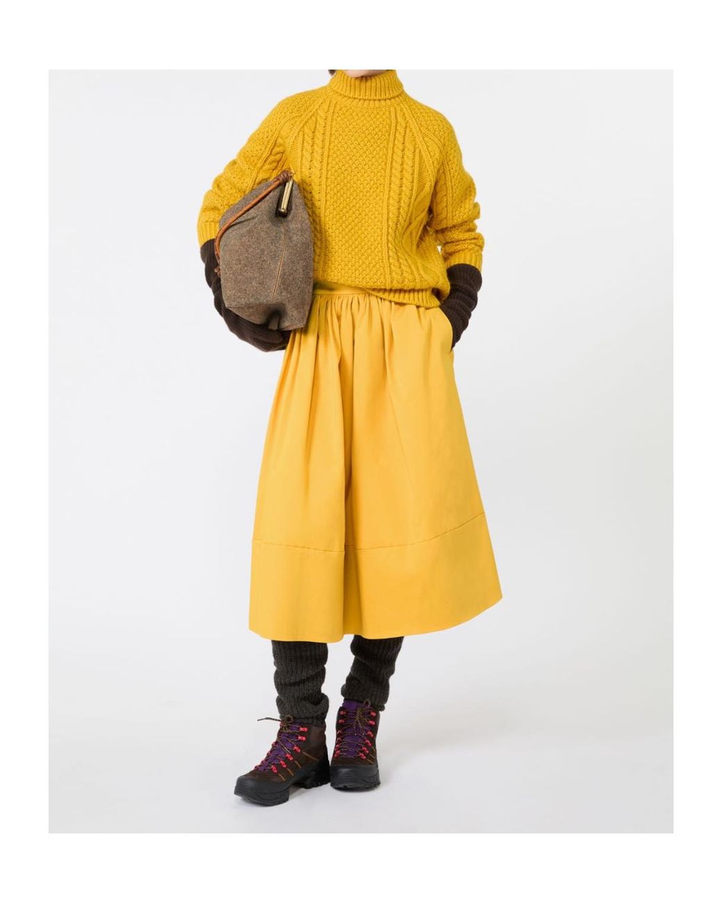 Weekend by Maxmara Yellow Wool-Blend Rollneck Sweater