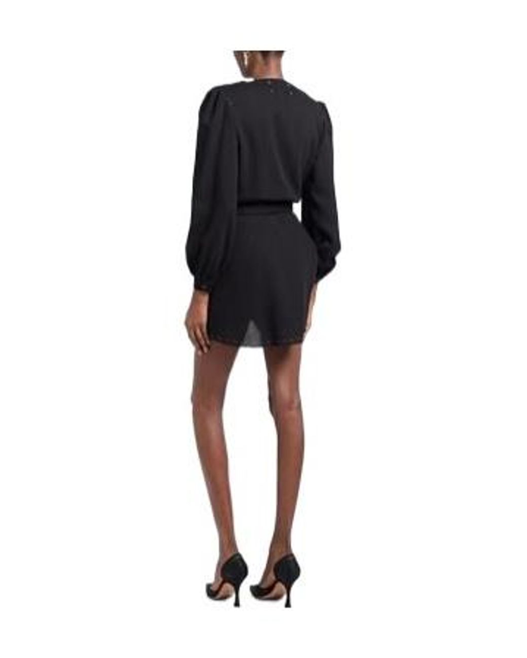 Maison Margiela Black Contrast-Color Long-Sleeved Shirt Dress