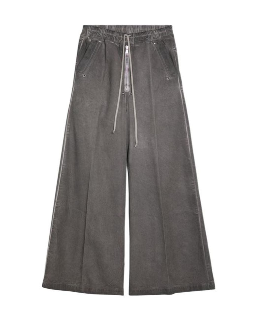 Rick Owens Gray Elastic Waist Casual Pants for men