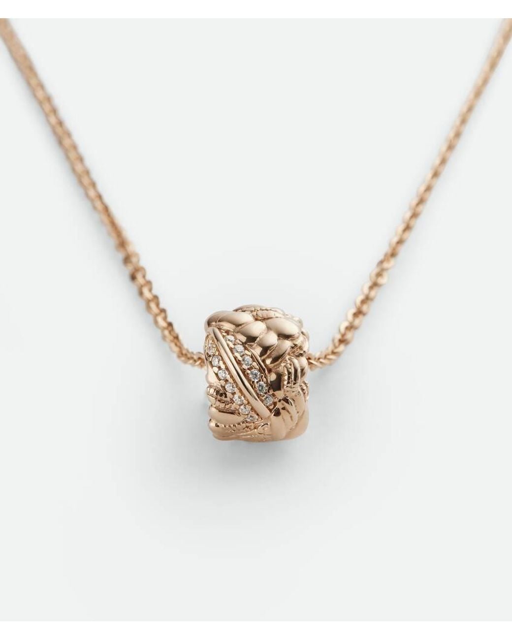Bottega Veneta Metallic Drop Pendant Necklace