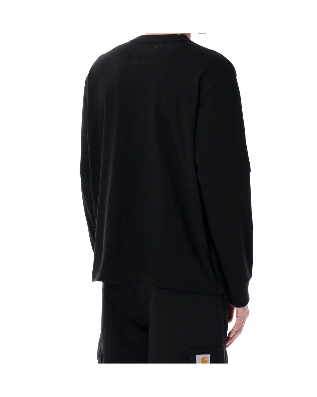 Sacai Black X Carhartt Wip Logo Patch Crewneck Sweatshirt for men