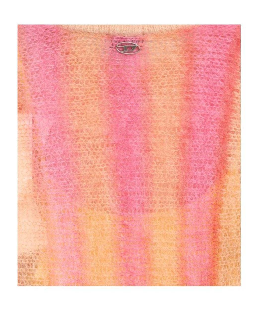 DIESEL Pink Striped-Knit Bodycon Dress