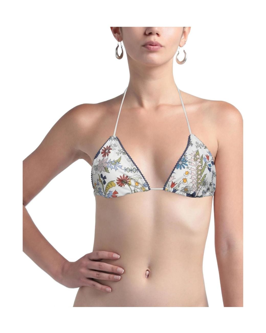 Tory Burch White Triangle Bikinis
