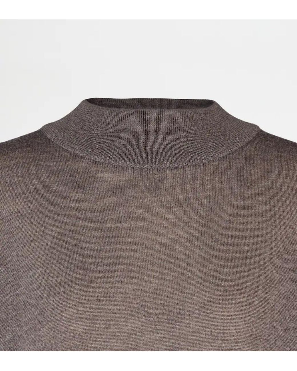 Tod's Gray Wool Long-Sleeved Pullover