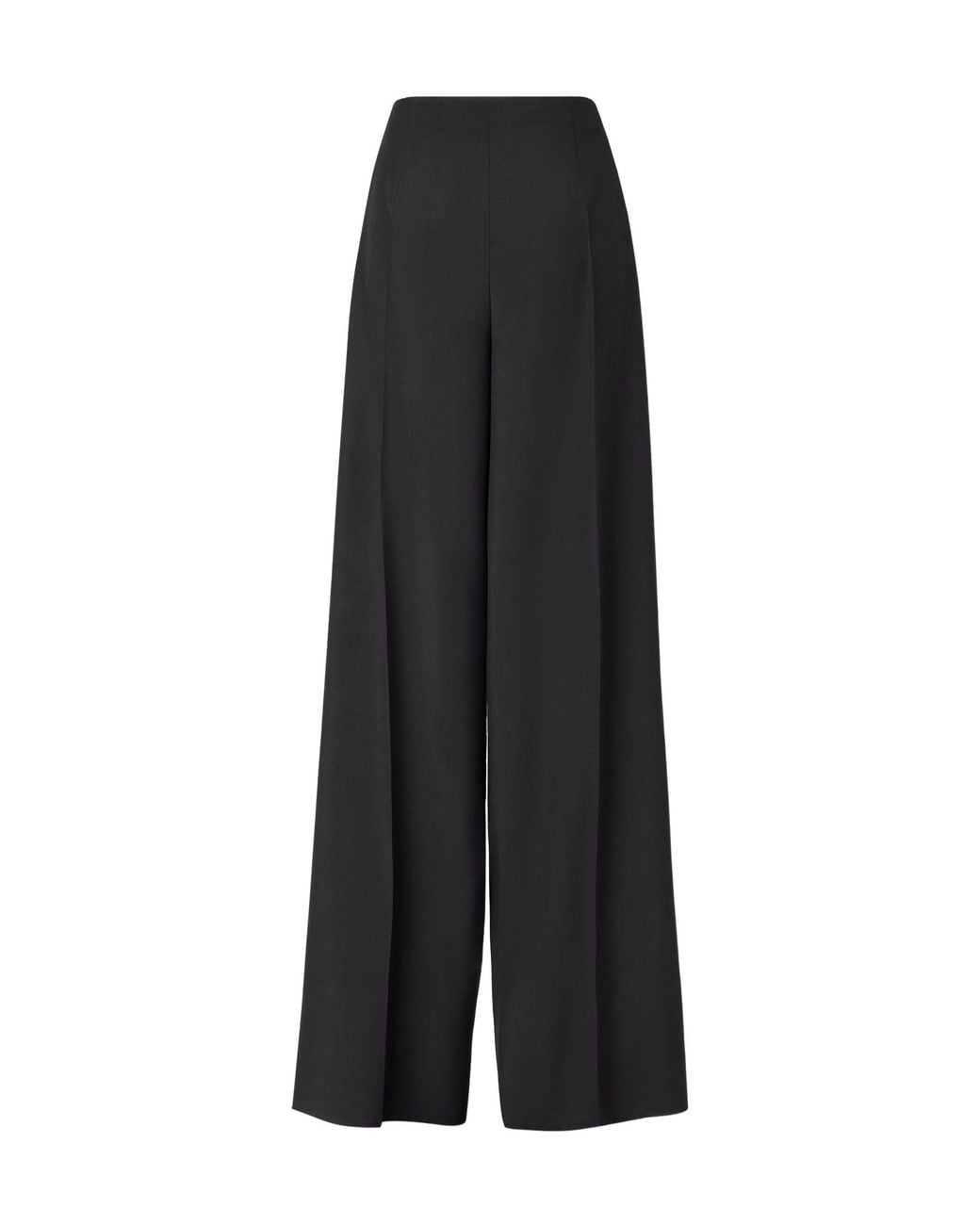 Fendi Black Pleated Wide-Leg Trousers