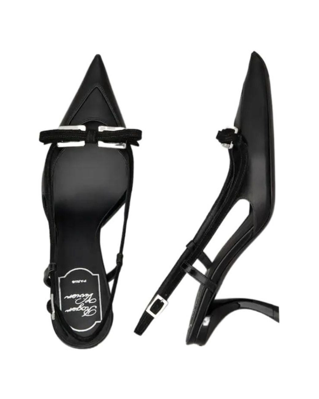 Roger Vivier Black Virgule Slingback Pumps