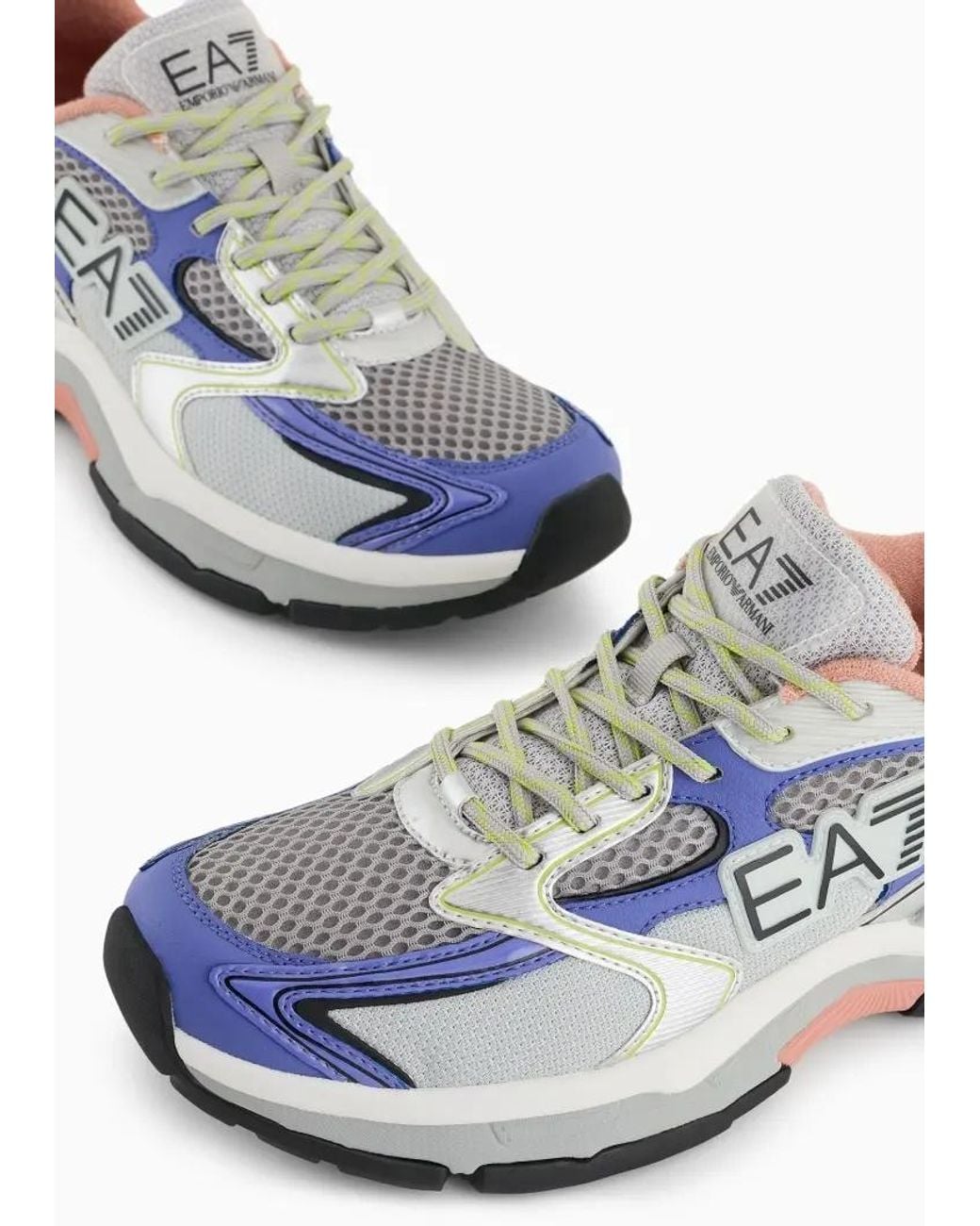 EA7 Blue Lace-Up Sneakers for men