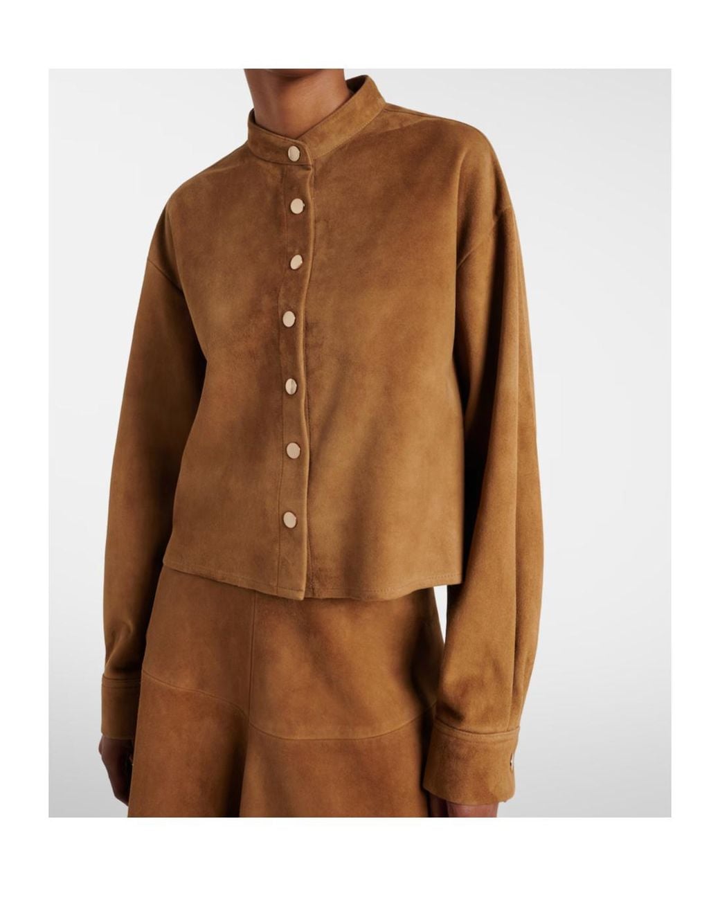 Nour Hammour Brown Lucien Suede Cropped Jacket
