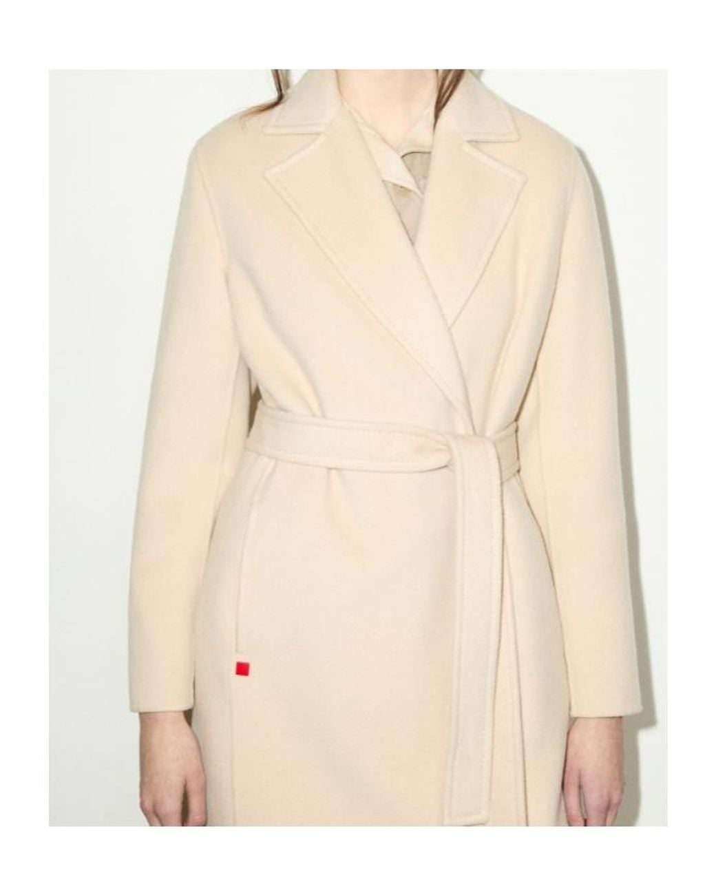MAX&Co. Natural Longrun Double-Woven Wool Coat