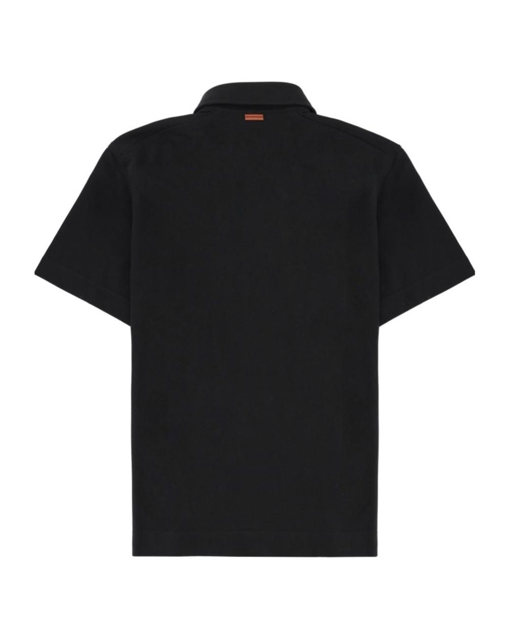 Zegna Black Chest Pocket Polo Shirt for men
