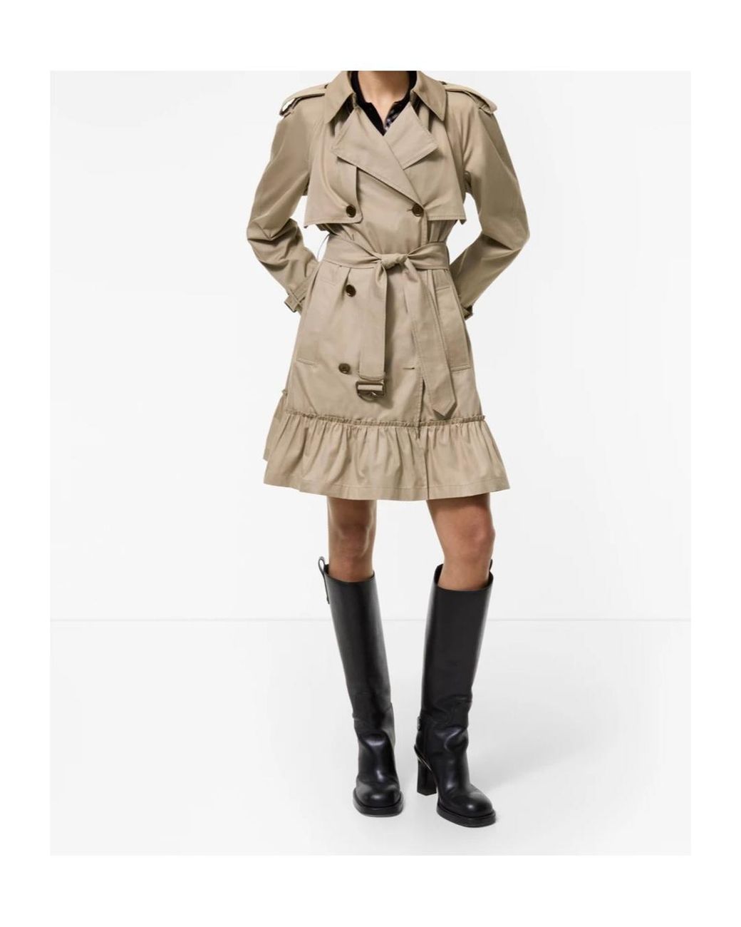 Burberry Natural Short Gabardine Tillydrine Trench Coat