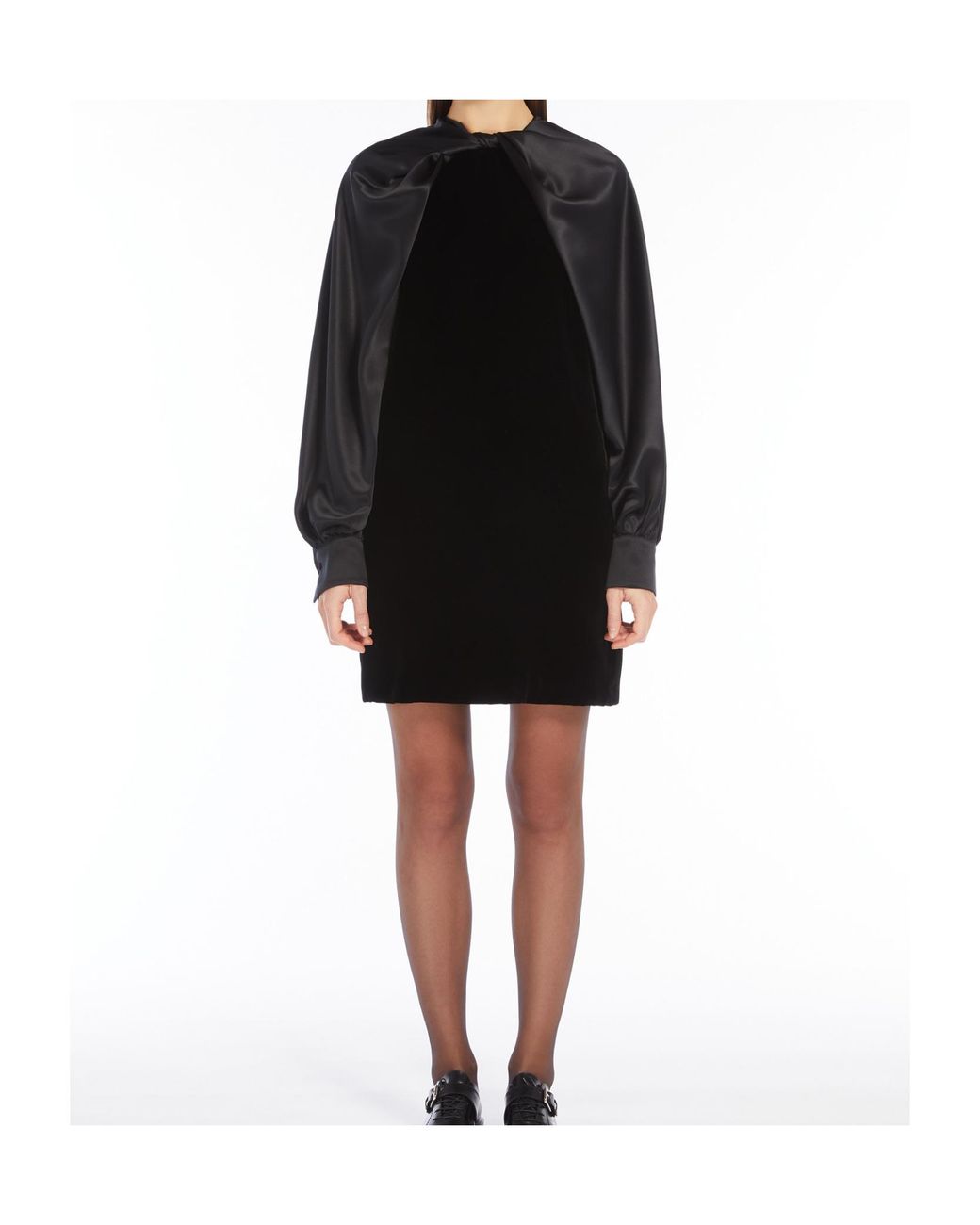 Max Mara Black Velvet And Satin Dress